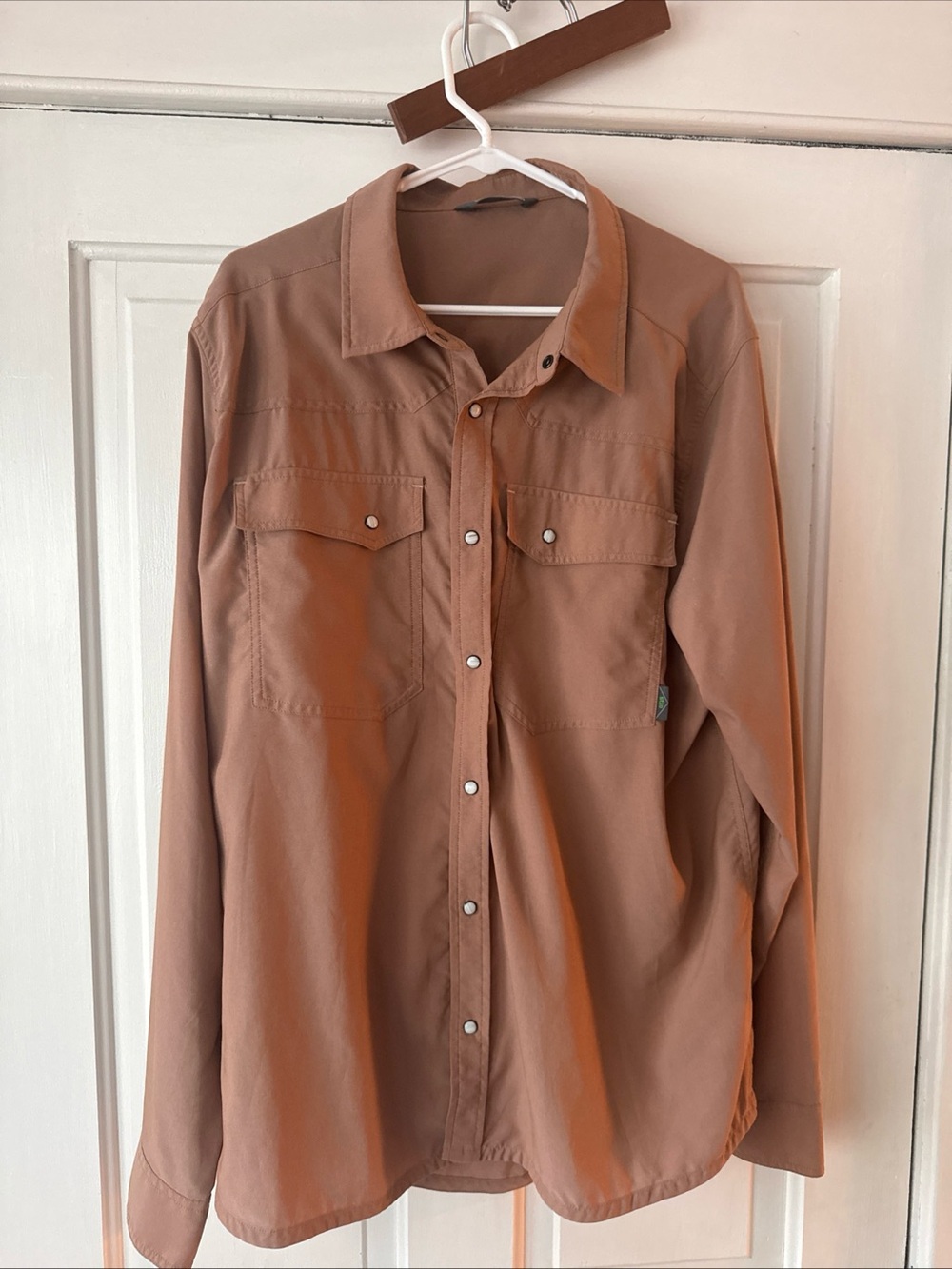 Stio Men's Button-Up Shirt in Warm Rust